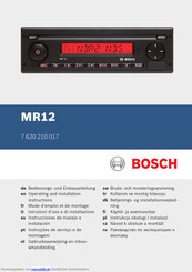 Bosch MR12 Bedienungs- Und Einbauanleitung