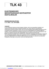 GREISINGER TLK 43 Bedienungsanleitung