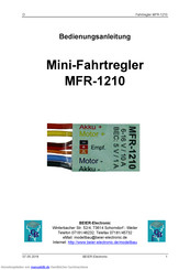 BEIER-Electronic MFR-1210 Bedienungsanleitung
