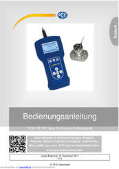 PCE Instruments PCE-FB 100TW Bedienungsanleitung