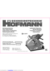 Hofmann A 3377 Betriebsanleitung