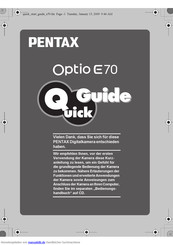 Pentax Optio E70 Startanleitung