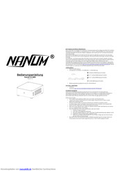 NANUM SE-W80 Bedienungsanleitung