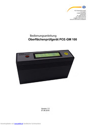 PCE Instruments GlossMeter PCE-GM 100 Bedienungsanleitung