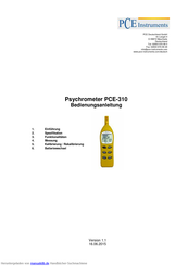 PCE Instruments PCE-310 Bedienungsanleitung