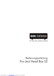 Pro-Ject Head Box S2 Bedienungsanleitung