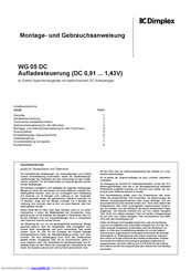Dimplex WG 05 DC Montage- Und Gebrauchsanweisung