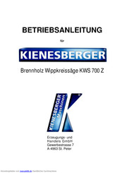 Kienesberger KWS 700 Z Betriebsanleitung