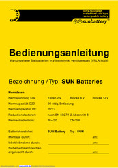 Sunbattery SUN  SB12-1 Bedienungsanleitung