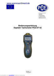 PCE Instruments PCE-DT 62 Bedienungsanleitung