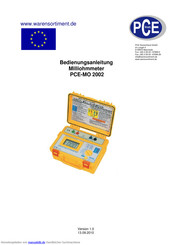 PCE Instruments MO 2002 Bedienungsanleitung