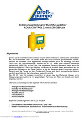 profi-pumpe AQUA-CONTROL 23 Bedienungsanleitung