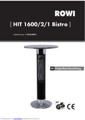 rowi 1 03 03 0072 Originalbetriebsanleitung