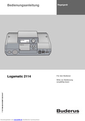 Buderus Logamatic 2114 Bedienungsanleitung