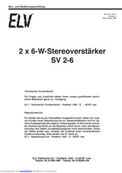 elv SV 2-6 Bau- Und Bedienungsanleitung
