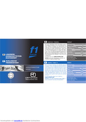 Ortovox F1 focus Gebrauchsanleitung