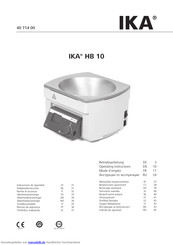 Ika HB 10 Betriebsanleitung