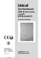 Unical DUA BTFS LN AE 21 Installations- Und Betriebsanweisung