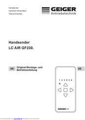 GEIGER LC AIR GF230. Original-Montage- Und Betriebsanleitung