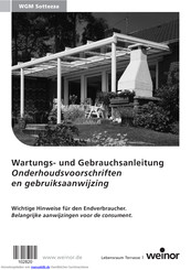 weinor WGM Sottezza Wartungs- Und Gebrauchsanleitung