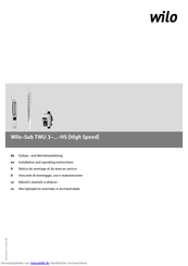 Wilo Wilo-Sub TWU 3-0305-HS-E-CP Einbau- Und Betriebsanleitung