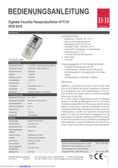 B+B Sensors HYT131 Bedienungsanleitung