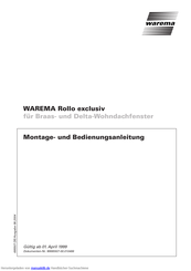 Warema Rollo exclusiv Montage- Und Bedienungsanleitung