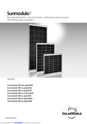 SolarWorld Sunmodule SW xx mono RHA Benutzerinformation