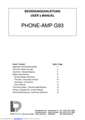 Lake People PHONE-AMP G93 Bedienungsanleitung