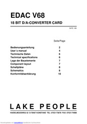 Lake People EDAC V68 Bedienungsanleitung