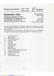 Wittigsthal WBO l 00/6
WBU 100/6 Bedienungsanleitung