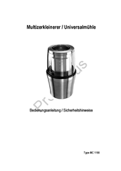 Mia Multi Chopper 2 in 1  type MC 1190 Bedienungsanleitung Und Sicherheitshinweise