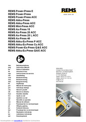 REMS Ax-Press 15 Betriebsanleitung