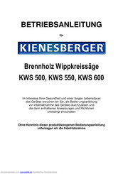 Kienesberger KWS 600 Betriebsanleitung