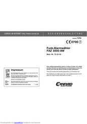 Conrad Electronic FAZ 3000-AW Bedienungsanleitung