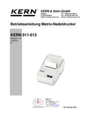 KERN 911-013 Betriebsanleitung