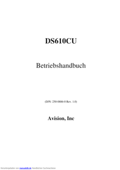 Avision DS610CU Betriebshandbuch