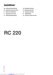Gaggenau RC 220 SERIE Gebrauchsanleitung