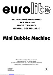 EuroLite Mini Bubble Machine Bedienungsanleitung