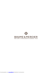Baume And Mercier Classima Bedienungsanleitung