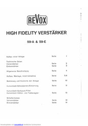 Revox 59-E Handbuch