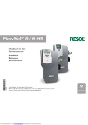 resol FlowSol S HE Installation Bedienung Inbetriebnahme