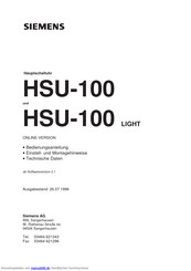 Siemens HSU-100 Bedienungsanleitung