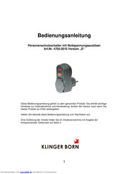 Klinger Born 4705.0010 Version D Bedienungsanleitung