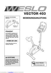 Weslo vector 403 Bedienungsanleitung