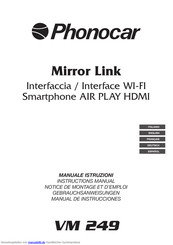 Phonocar VM 249 Mirror Link Gebrauchsanweisungen
