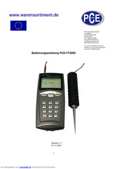 PCE Instruments PCE-VT3000 Bedienungsanleitung