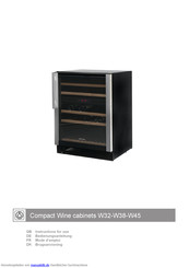 Vestfrost Compact Wine Cabinet W45 Bedienungsanleitung