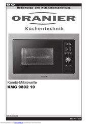 Oranier KMG 9802 10 Bedienungs- Und Installationsanleitung