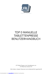 LFA Tablet Presses TDP 0 Benutzerhandbuch